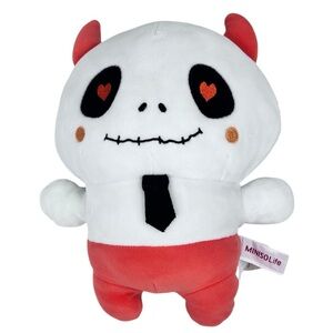 Miniso Life 11” White & Orange Embroidered Heart Eye Halloween Devil Ghost Plush